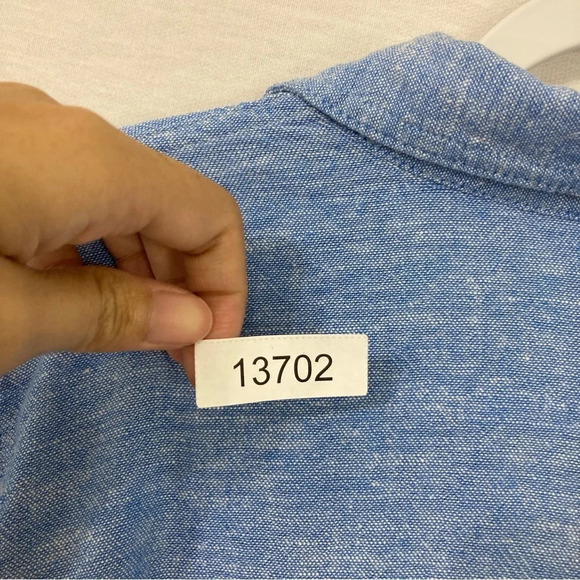 New Orvis Light Blue Linen Blend Long Sleeve Button Down size XL - Picture 11 of 11